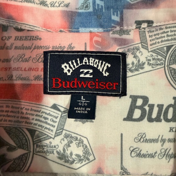 Billabong Men's Budweiser Logo Shirt - Picture 2 of 11